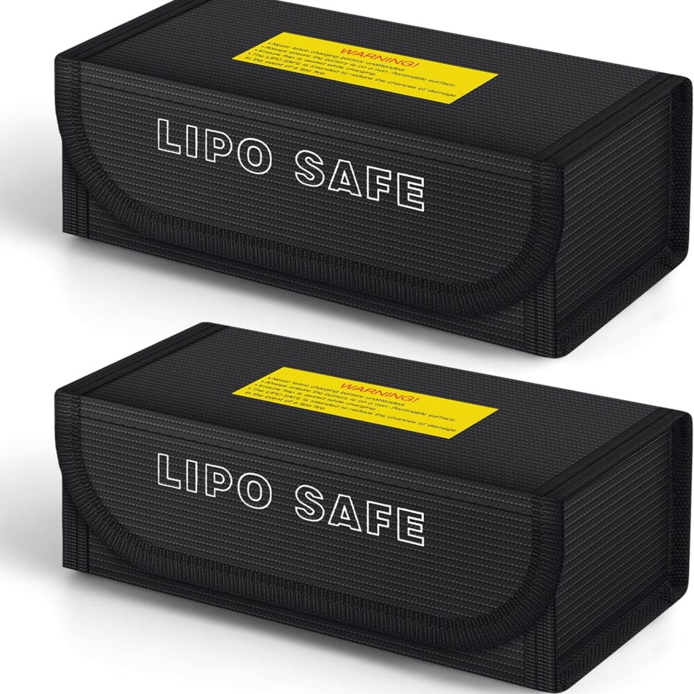 PAWBOSE 2 Pack Lipo Battery Bag, Fireproof Charging Case, 7.3x3x2.4inch