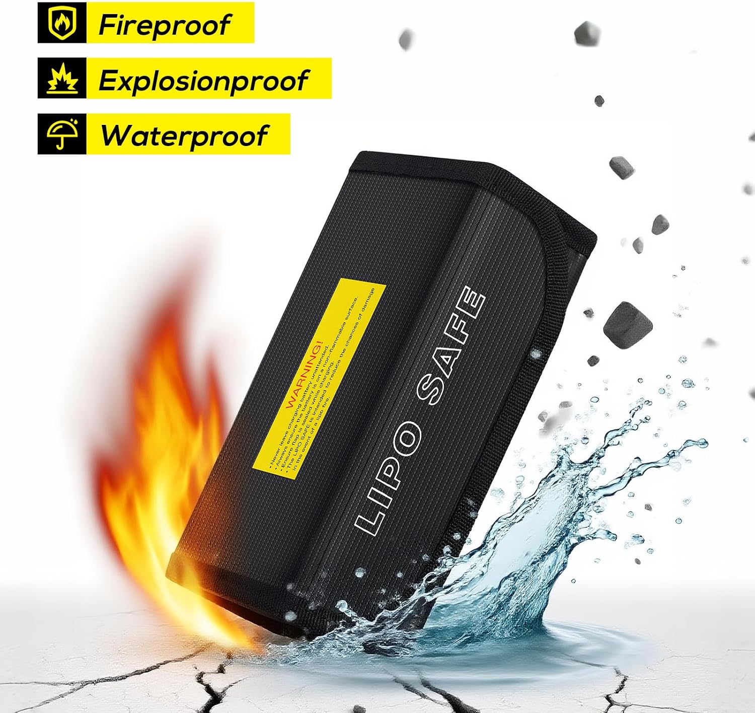 PAWBOSE 2 Pack Lipo Battery Bag, Fireproof Charging Case, 7.3x3x2.4inch - Image 2